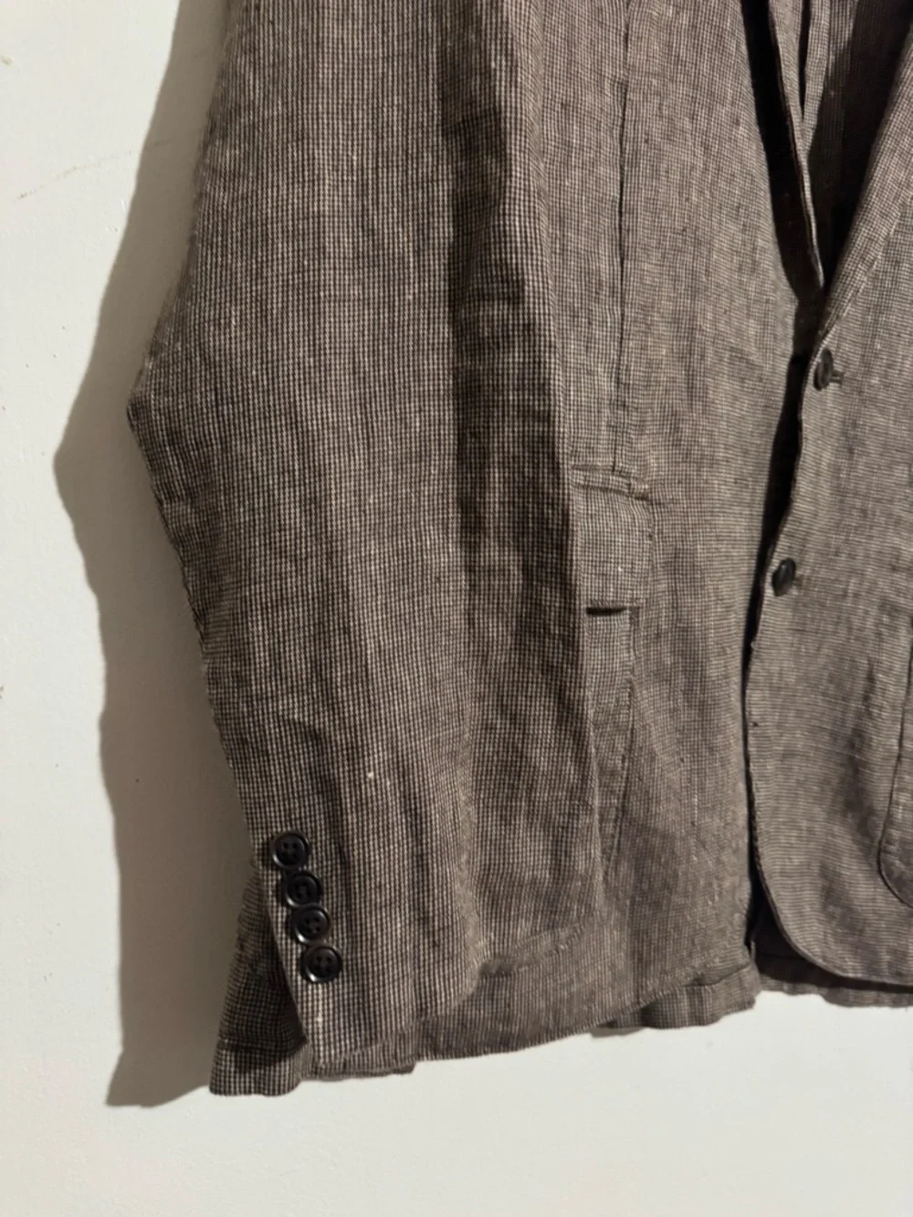 J. Crew brown Irish linen sport coat jacket 42R Baird Mcnutt two button closure